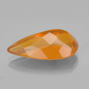 Ópalo de fuego naranja natural de 5,47 ct, en forma de pera, transparente
