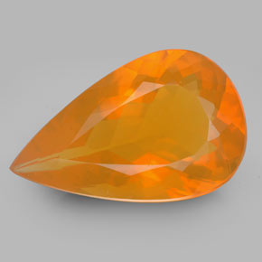 Ópalo de fuego naranja natural de 16,10 ct, transparente, transparente / translúcido