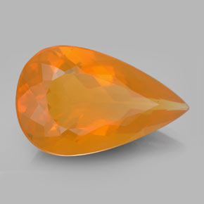 Ópalo de fuego naranja natural de 16,10 ct, transparente, transparente / translúcido