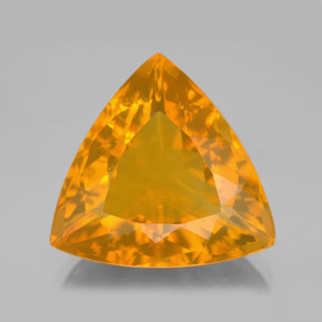 Ópalo de fuego naranja natural de 8,88 ct, trillón, transparente
