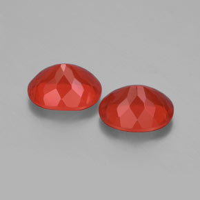 Gemas de Ópalo de fuego Naranja rojizo natural de  ct, Corte Óvalo, Transparente