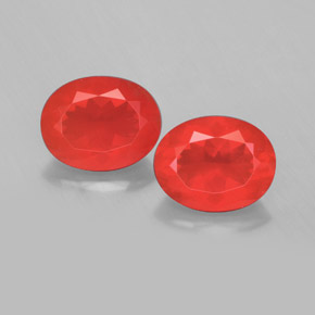 Gemas de Ópalo de fuego Naranja rojizo natural de  ct, Corte Óvalo, Transparente