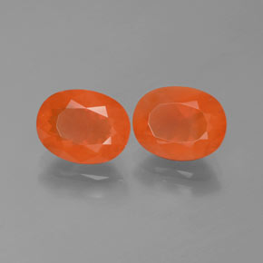 Gemas de Ópalo de fuego Naranja natural de  ct, Corte Óvalo, Transparente