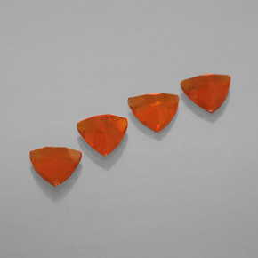 Gemas de ópalo de fuego naranja natural de  ct, trillón, transparente