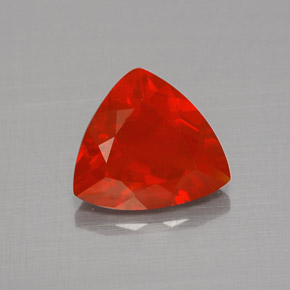 Ópalo de fuego naranja natural de 1,16 ct, trillón, transparente