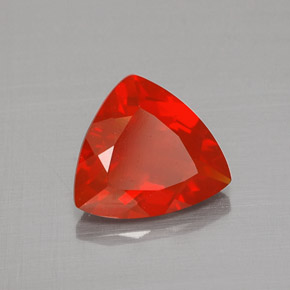 Ópalo de fuego naranja natural de 1,16 ct, trillón, transparente