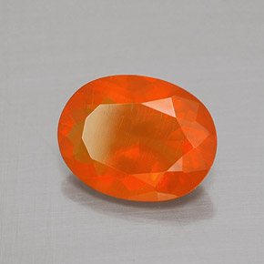 Ópalo de fuego Naranja natural de 1.32 ct, Corte Óvalo, Transparente