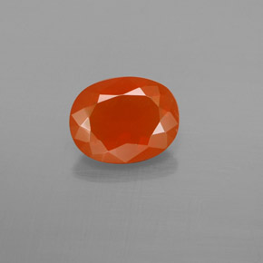 Ópalo de fuego Naranja rojizo natural de 1.22 ct, Ovalada, Transparente