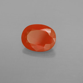 Ópalo de fuego Naranja rojizo natural de 1.22 ct, Ovalada, Transparente