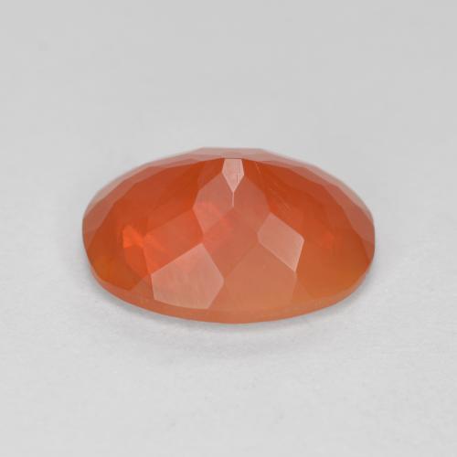 Ópalo de fuego naranja natural de 1,70 ct, corte óvalo, transparente