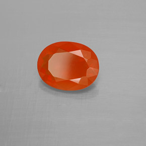 Ópalo de fuego naranja natural de 1,19 ct, corte óvalo, transparente
