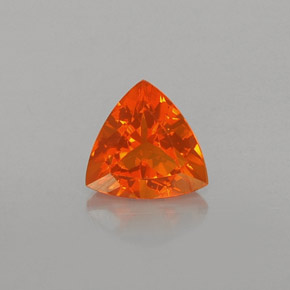 Ópalo de fuego naranja natural de 0,57 ct, trillón, transparente