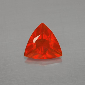 Ópalo de fuego naranja natural de 0,37 ct, trillón, transparente