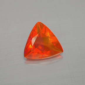 Ópalo de fuego naranja natural de 0,55 ct, trillón, transparente