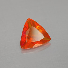 Ópalo de fuego naranja natural de 0,55 ct, trillón, transparente