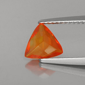 Ópalo de fuego naranja natural de 0,55 ct, trillón, transparente