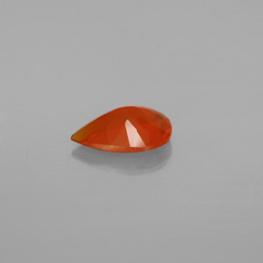 Ópalo de fuego Naranja rojizo natural de 0.72 ct, En forma de pera, Transparente