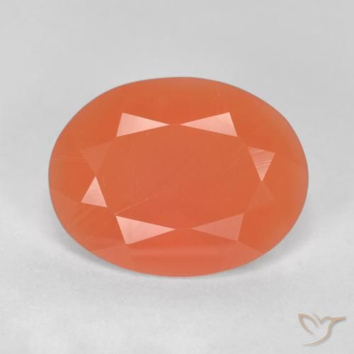 1.55ct Natural Naranja rojizo claro Ópalo de fuego, Ovalada, Transparente