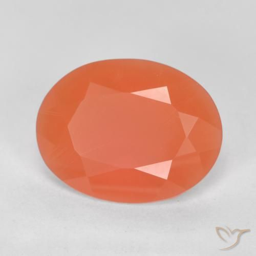 Ópalo de fuego Naranja rojizo claro natural de 1.55 ct, Ovalada, Transparente