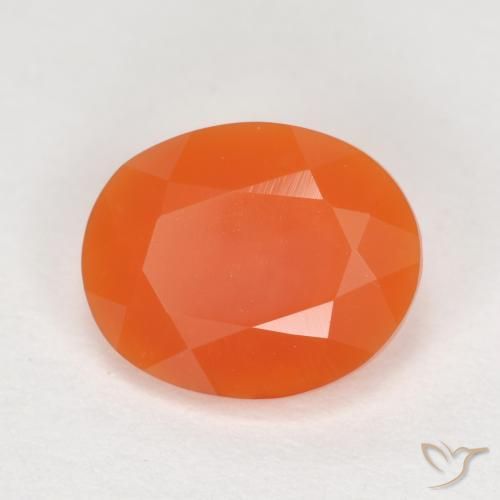 Ópalo de fuego Naranja medio natural de 1.18 ct, Corte Óvalo, Transparente