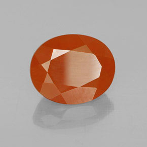 Ópalo de fuego Naranja rojizo natural de 4.76 ct, Corte Óvalo, Transparente