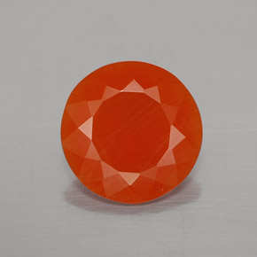 Ópalo de fuego Naranja rojizo natural de 2.22 ct, Redondo, Transparente