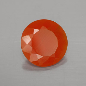 Ópalo de fuego Naranja rojizo natural de 2.22 ct, Redondo, Transparente
