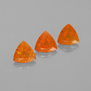 Gemas de ópalo de fuego naranja natural de  ct, trillón, transparente