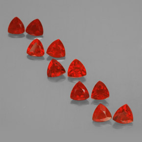 Gemas de ópalo de fuego naranja natural de  ct, trillón, transparente
