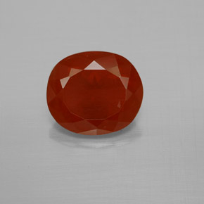 Ópalo de fuego Naranja rojizo natural de 2.57 ct, Corte Óvalo, Transparente