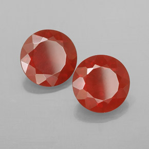 Gemas de ópalo de fuego naranja natural de  ct, corte redondo, transparente