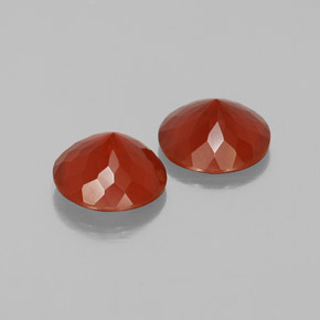 Gemas de ópalo de fuego naranja natural de  ct, corte redondo, transparente
