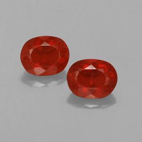 Gemas de Ópalo de fuego Naranja rojizo natural de  ct, Corte Óvalo, Transparente