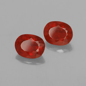 Gemas de Ópalo de fuego Naranja rojizo natural de  ct, Corte Óvalo, Transparente
