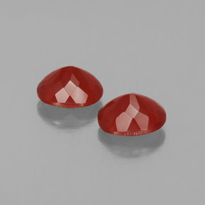 Gemas de Ópalo de fuego Naranja rojizo natural de  ct, Corte Óvalo, Transparente