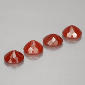 Gemas de Ópalo de fuego Rojo medio natural de 3.39 ct, Corte Óvalo, Transparente