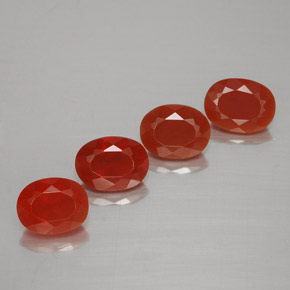 Gemas de ópalo de fuego naranja natural de 2,88 ct, corte óvalo, transparente