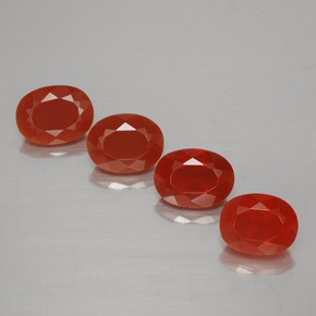 Gemas de ópalo de fuego naranja natural de 2,88 ct, corte óvalo, transparente
