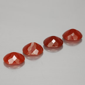 Gemas de ópalo de fuego rojo natural de 3,67 ct, corte óvalo, transparente