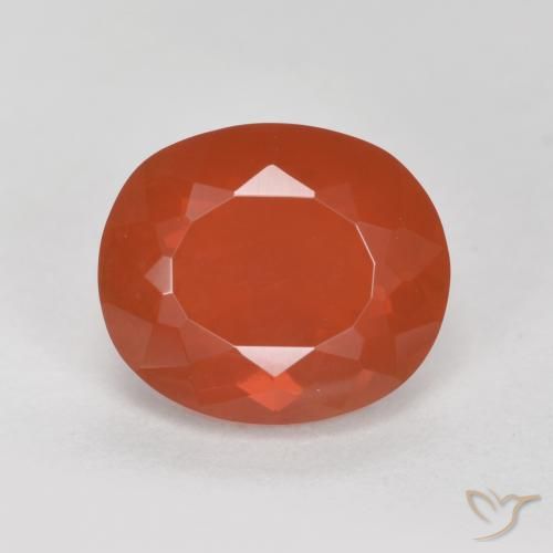 1.50ct Natural Roja Anaranjada Ópalo de fuego, Ovalada, Transparente