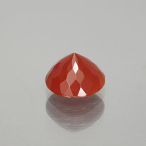 Ópalo de fuego Naranja rojizo natural de 1.37 ct, Corte Redondo, Transparente