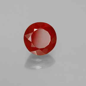 Ópalo de fuego naranja natural de 1,53 ct, corte redondo, transparente