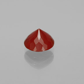 Ópalo de fuego naranja natural de 1,53 ct, corte redondo, transparente