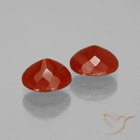 Gemas de Ópalo de fuego Rojo medio natural de 2.35 ct, Ovalada, Transparente