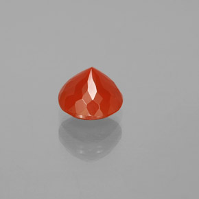 Ópalo de fuego naranja natural de 1,02 ct, corte redondo, transparente