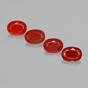 Gemas de ópalo de fuego rojo natural de 3,82 ct, corte óvalo, transparente