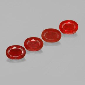 Gemas de ópalo de fuego rojo natural de 3,82 ct, corte óvalo, transparente