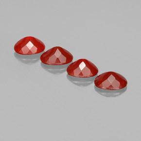 Gemas de ópalo de fuego rojo natural de 3,82 ct, corte óvalo, transparente