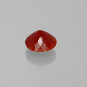 Ópalo de fuego Naranja rojizo natural de 1.26 ct, Corte Redondo, Transparente