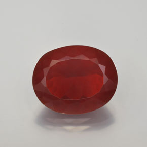 Ópalo de fuego Roja Anaranjada natural de 5.48 ct, Corte Óvalo, Transparente